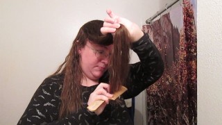 Hair Journal: Combing Long Curly Strawberry Blonde Hair - Week 3 (ASMR)