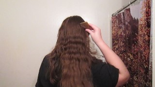 Hair Journal: Combing Long Curly Strawberry Blonde Hair - Week 8 (ASMR)