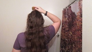 Hair Journal: Combing Long Curly Strawberry Blonde Hair - Week 12 (ASMR)