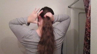 Creating a Lazy Bun with Long Curly Hair
