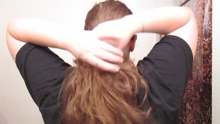 Removing a Side Bun with Long Curly Hair