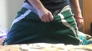 College latino jerks off while roommate is away