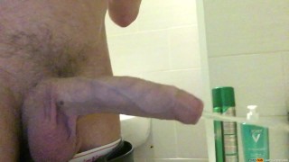 Pissing with a morning erection