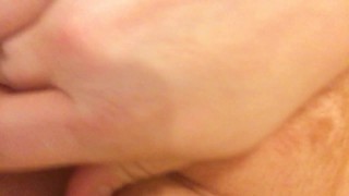 Horny Ginger Rubs Her Sweet Pink Pussy