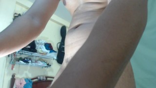 Fucking riding my dildo and pee after last day