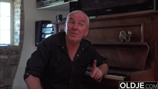 Hairy Grandpa Fucks Teen Blonde Blowjob and Doggystyle for Sex Nympho