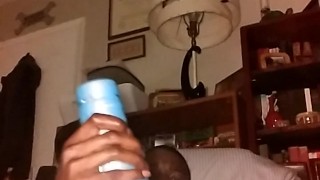 Super Hot Black Pipe Stroked With Fleshlight