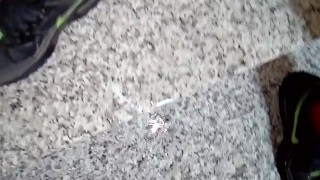 Pee in the condominium stairs