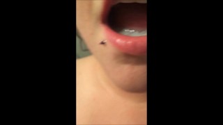 Mouthful of CUM Spit