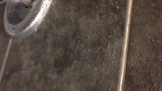 Stroking my big black dick in the shower