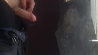 Daddy orders his sub for video of him jerking and cumming at work