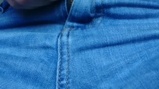 Rubbing my fat belly and pussy in jeans