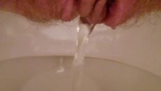 Hairy pussy pee in toilet