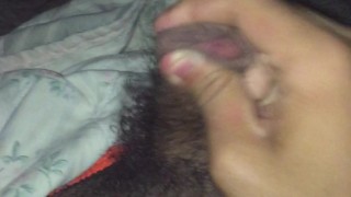 Stroking My Hard Cock and Cumming in Bed