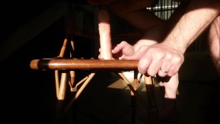 The fucking chair - straight guy impaled in the sun with ass-to-mouth (a2m)