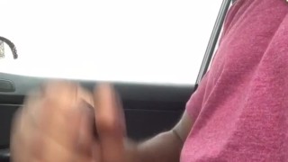 Car jerking in public and cumshot!