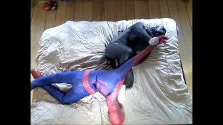 frogman with bound cock humps dummy spiderman