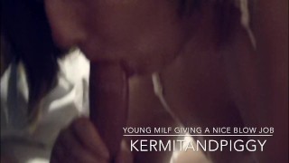 Young MILF Giving a Nice Blow Job,Husband Has No Idea,His Wife is a Gift