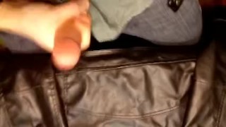 Cumming on Leather Jacket