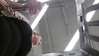 blonde shopping no panties public upskirt