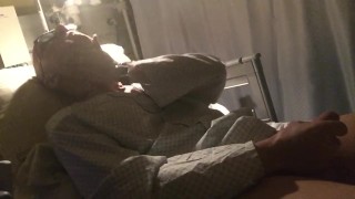 Wanking at the hospital- next to my roomies