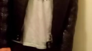 Fucking and Cumming on my Leather Jacket