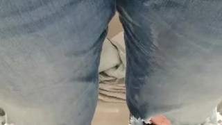 Wetting my jeans with lots of piss