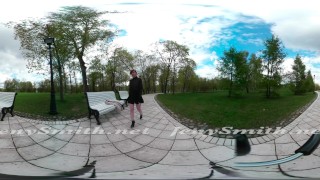 Quick VR 360 flashing in public with Jeny Smith