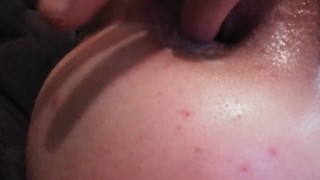 Playing with cum in my ass from BBC