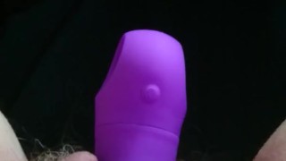 Rubbing my clit while testing a new G-spot vibrator