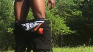 Quick public masturbation with little cumshot!