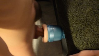 Hot big cock student fucking his Fleshlight and cum