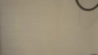 Shower. Shaving legs and pussy and getting off with anal dildo
