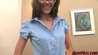 Katie Angel takes an 11 inch white dick in her MILF pussy!