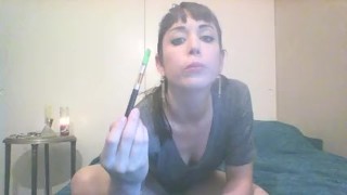 vaping in sparkle tights while playing with my ass and pussy till I cum