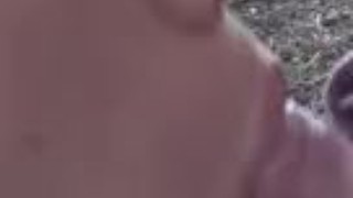 Wife give a head in the forest