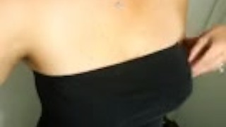 Hot wife plays with her tits ass and pussy