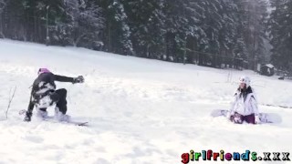 Girlfriends Snowboarding babes licking sucking and fingering tight pussies