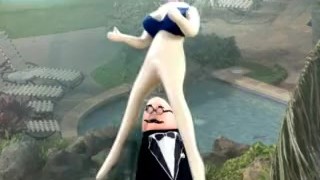 Tiny Slut Bounces on World's Biggest Cock! Sensual extravaganza at poolside