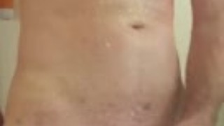 Shower and a shave solo male masterbation