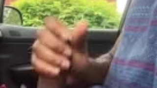 Public car stroking!