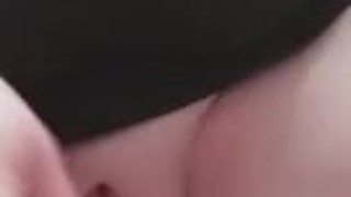 Pussy stretched open with a mug root bottle