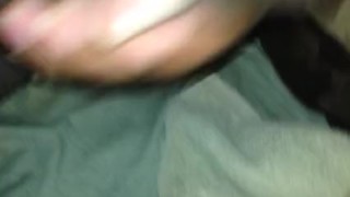 hard strokes to my big black cock until i cum on bed