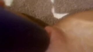 Stunning close up of BlondeBella playing with herself after school