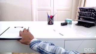 Tall Russian Teen luxury Secretary gets Blacked by her Boss