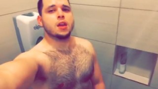 Showering my beefy hairy Latino body and playing with my big cock!