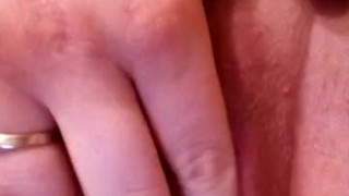 Flashing and teasing trimmed pussy and clit after intense masturbation