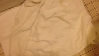 Pissing circles on a towel