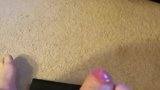  boy cums HARD with thick veiny cock