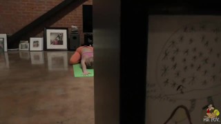 Yoga girl assfucked in POV
